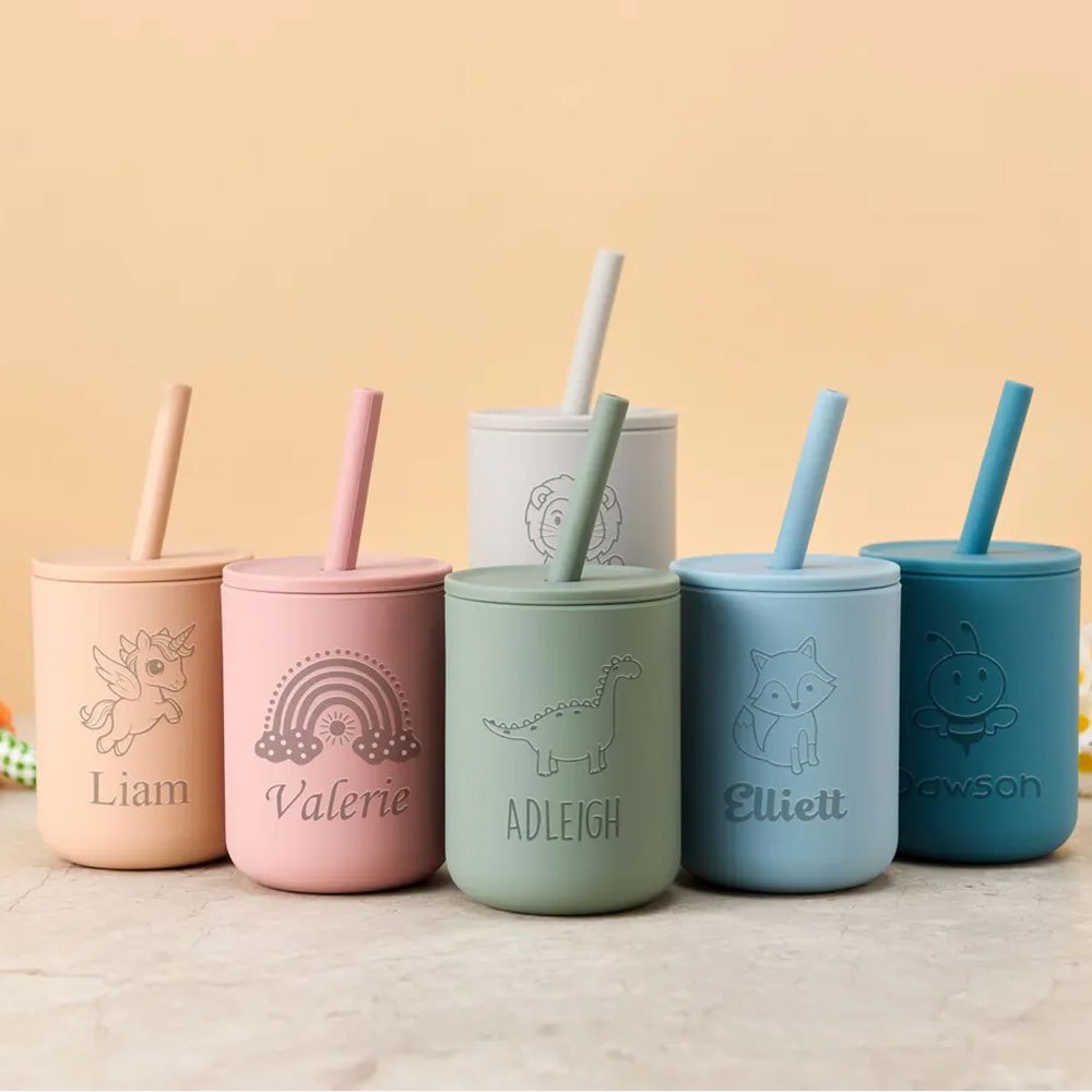 Custom Name Silicone Kids Stra - Baby Food Jars With Lids 评论和价格