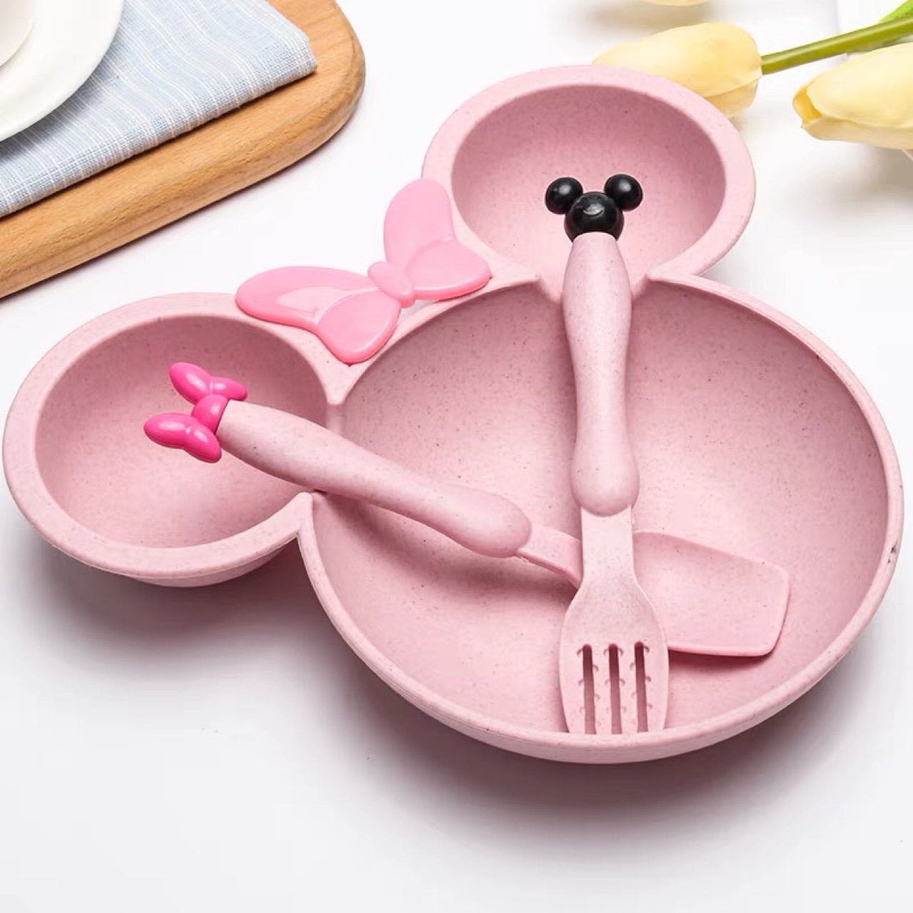 Wheat Straw Minnie Mouse Kids  - Baby Food Menu 评论和价格