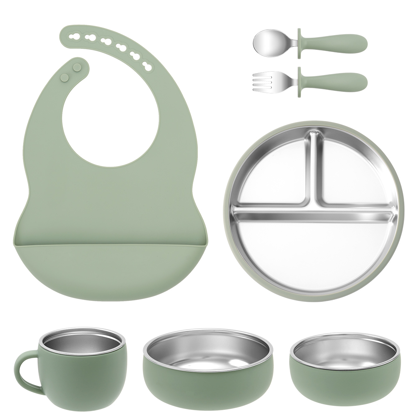 7PCS Stainless Steel Detachabl - Baby Food Menu 评论和价格